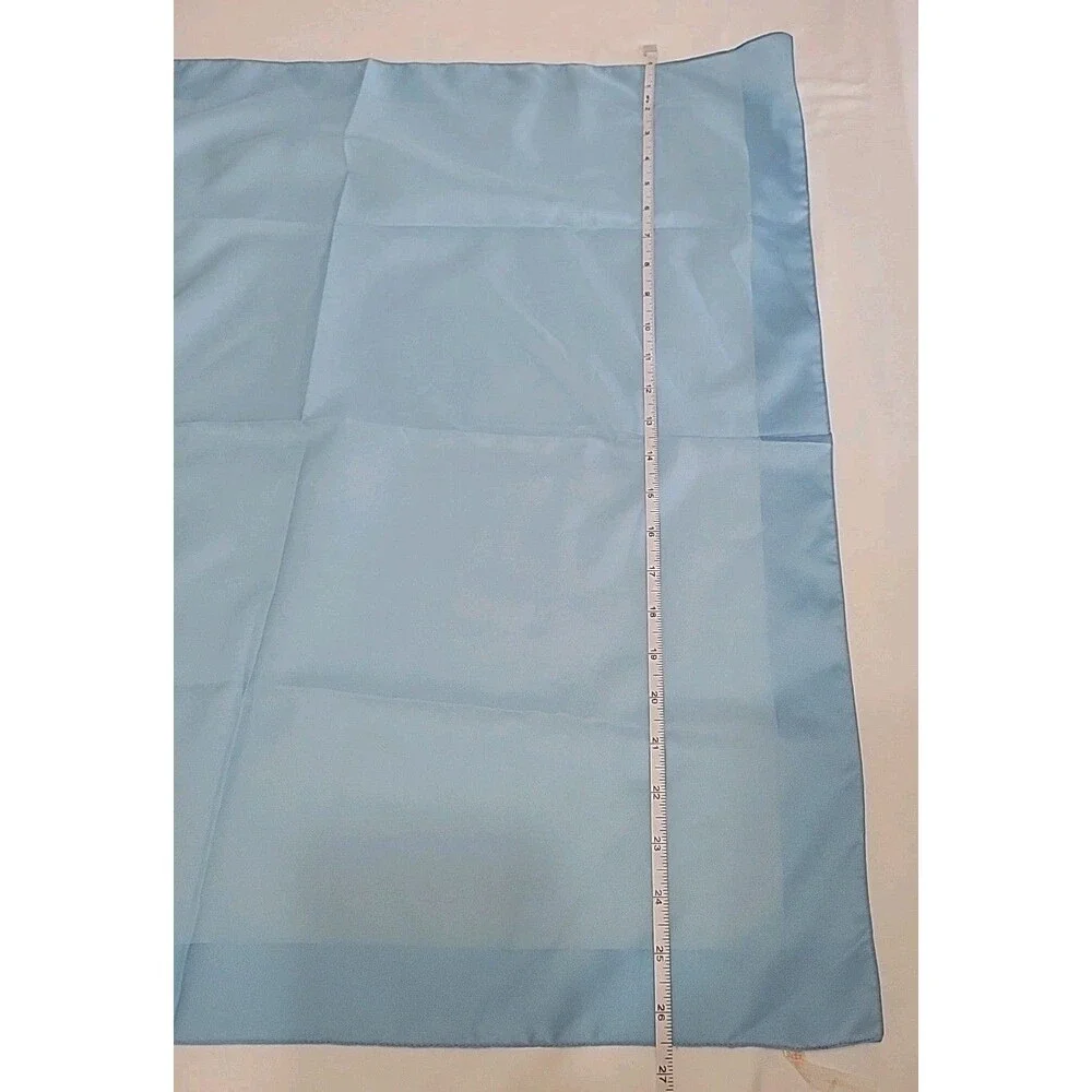 Vintage Italian Square Scarf 100% Polyester Solid Blue 26.5